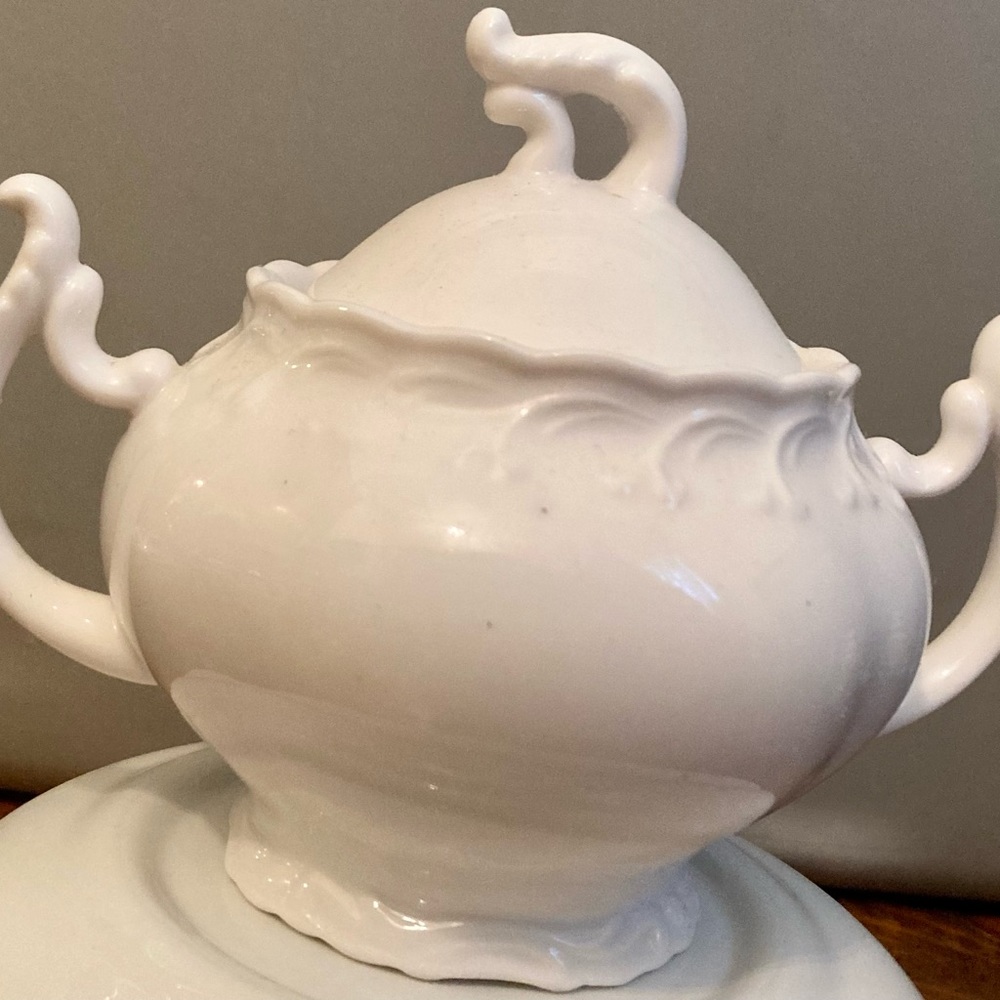 White sugar bowl